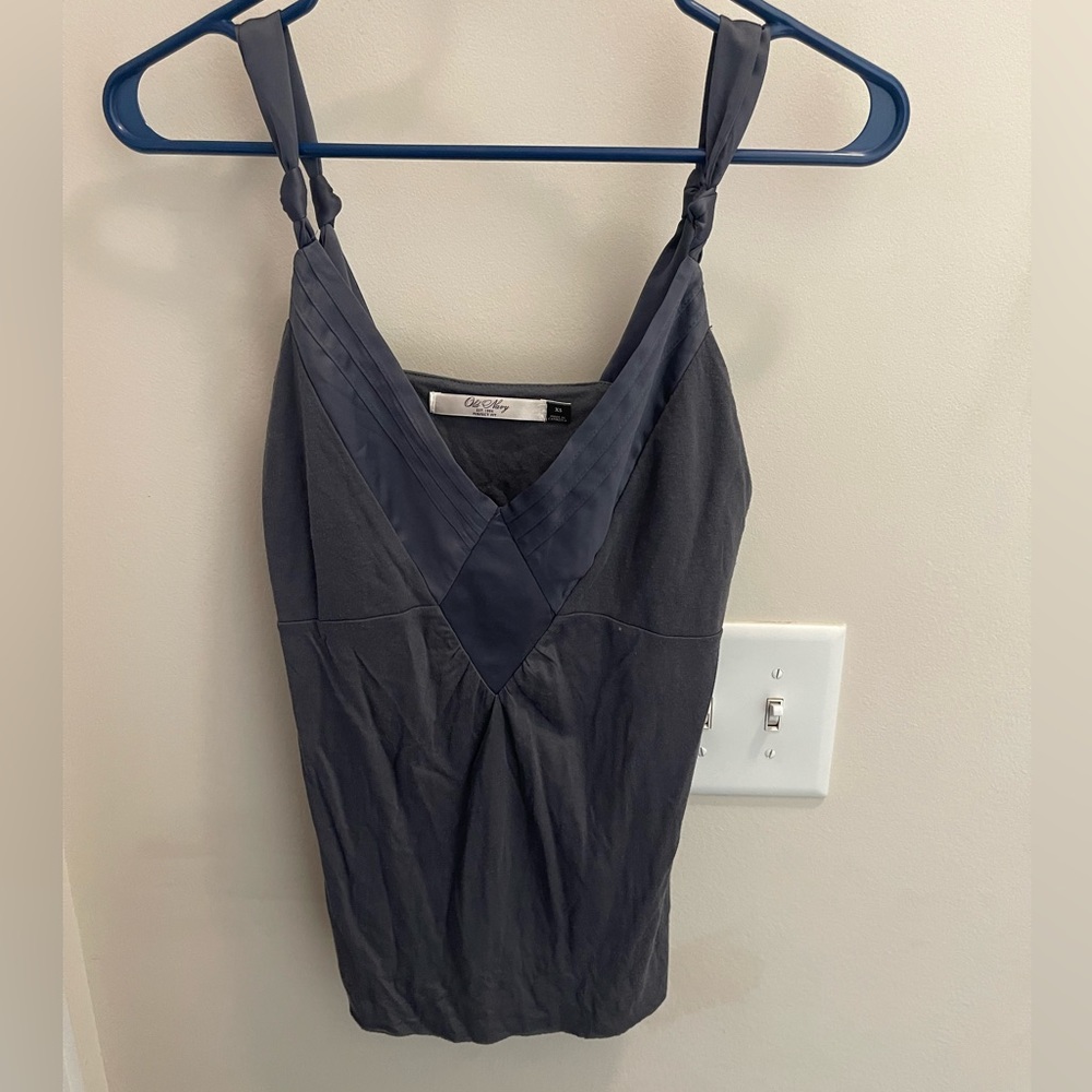Womens Grey Old Navy Tank Satin Trim XS